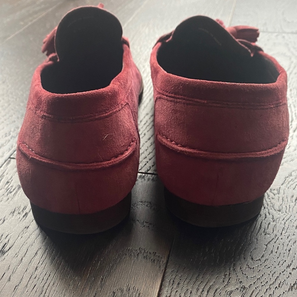 Cole Haan Red Suede Tassel Loafers - Picture 4 of 6